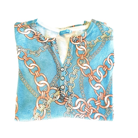 J. McLaughlin Chain Pattern Henley Sweater - Picture 2 of 8